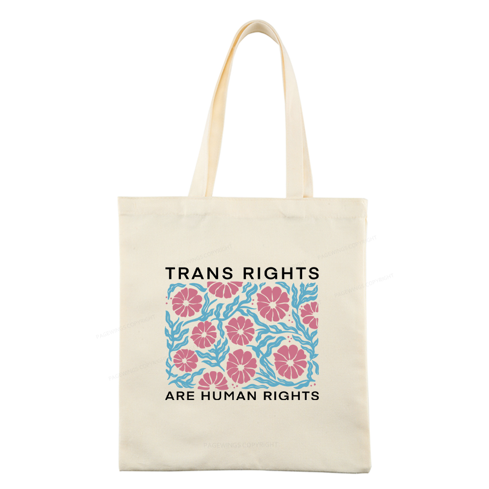 Pagewings Trans Rights Are Human Rights Tote Bag