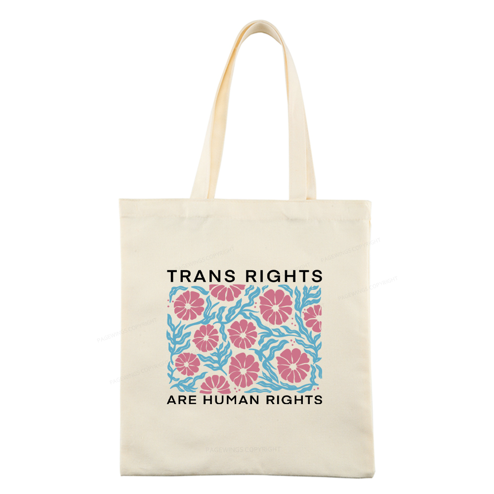 Pagewings Trans Rights Are Human Rights Tote Bag