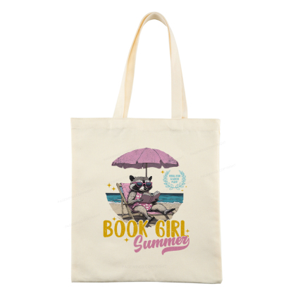 Pagewings Book Girl Summer Tote Bag