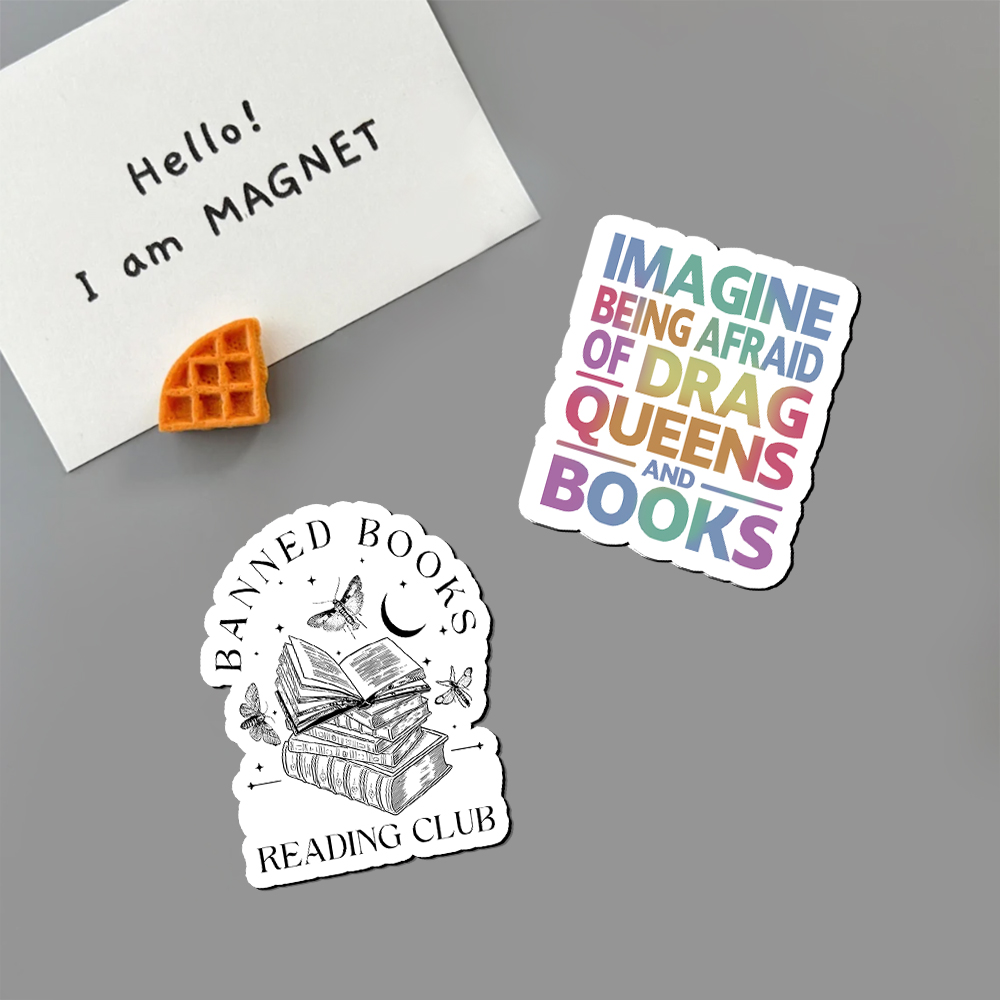 Pagewings Imagine Being Afraid Of Drag Queens And Books Fridge Magnet