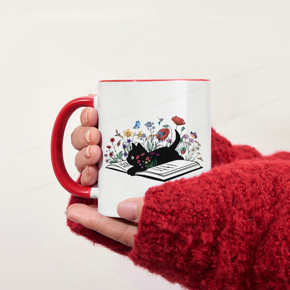 Pagewings Cute Book Cat Mug