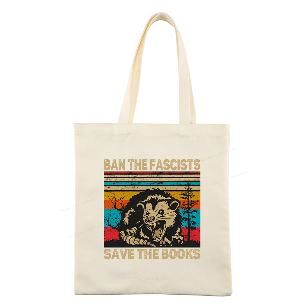 Pagewings Ban The Fascists Save The Books Tote Bag
