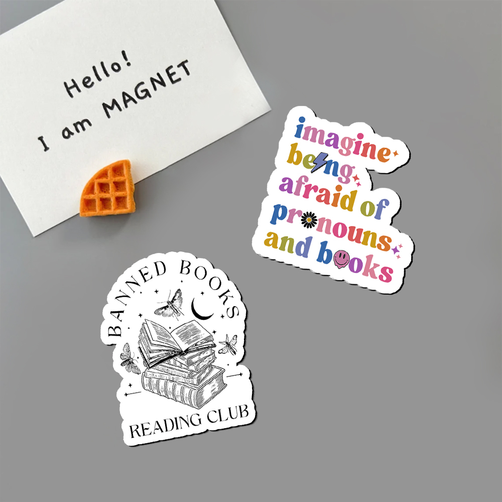 Pagewings Imagine Being Afraid Of Pronouns And Books Fridge Magnet