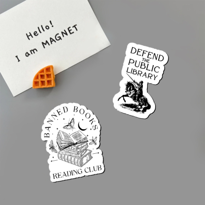 Pagewings Defend The Public Library Fridge Magnet