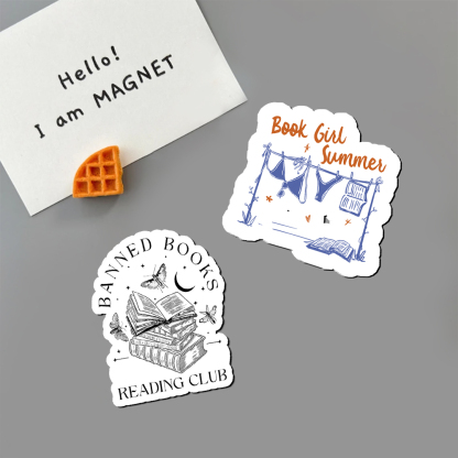 Pagewings Book Girl Summer Bookish Fridge Magnet