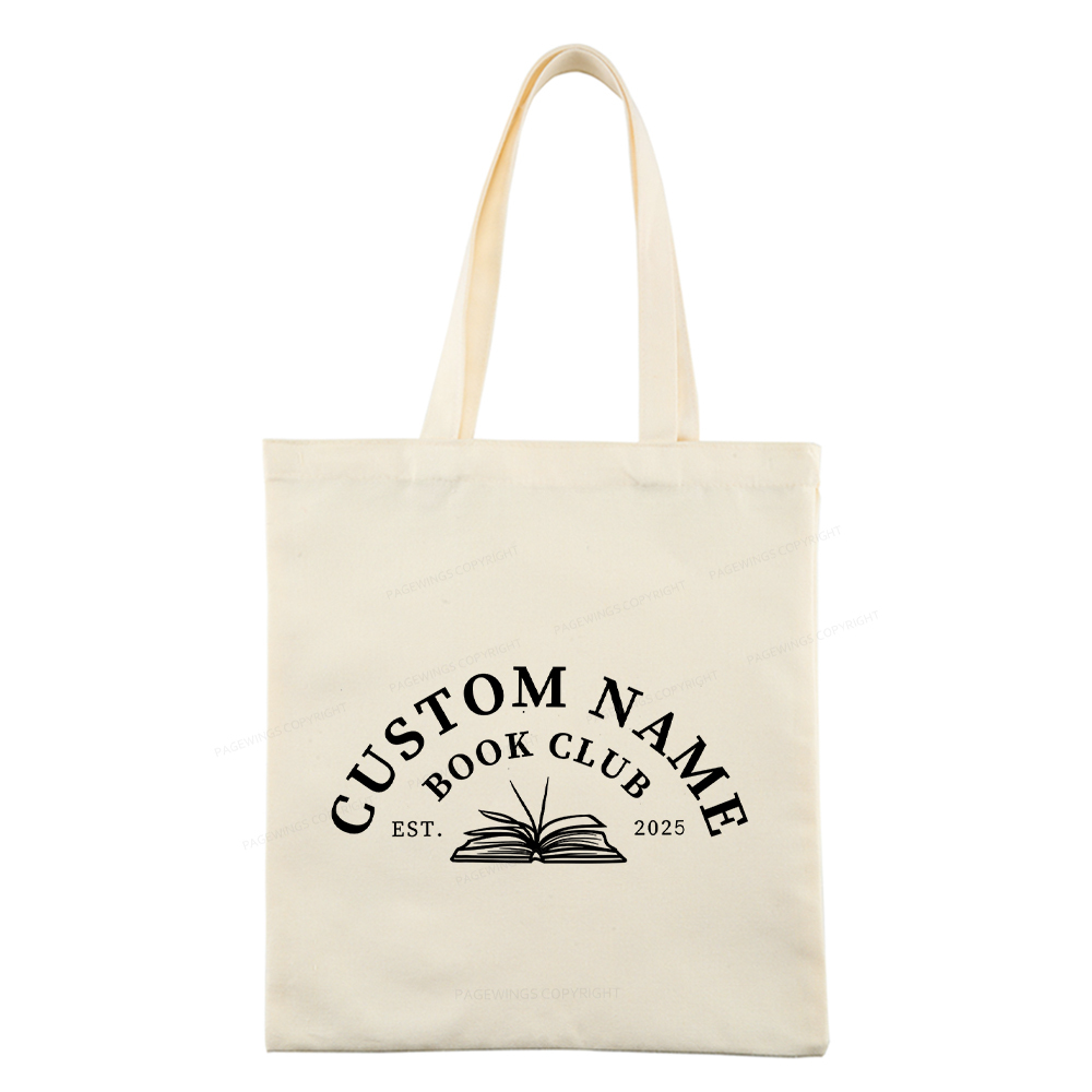 Pagewings Personalized Custom Book Club Tote Bag