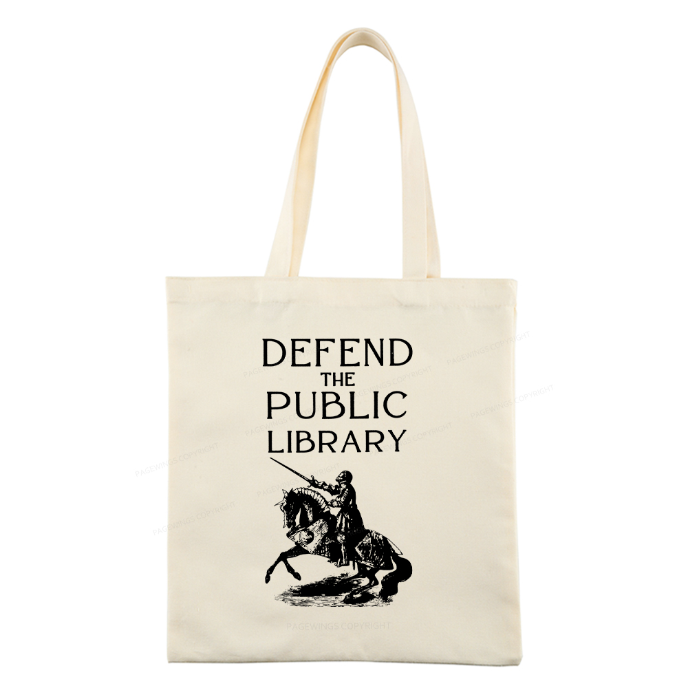 Pagewings Defend The Public Library Tote Bag