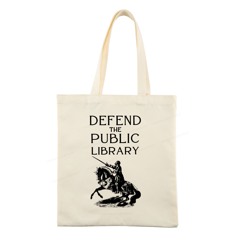 Pagewings Defend The Public Library Tote Bag