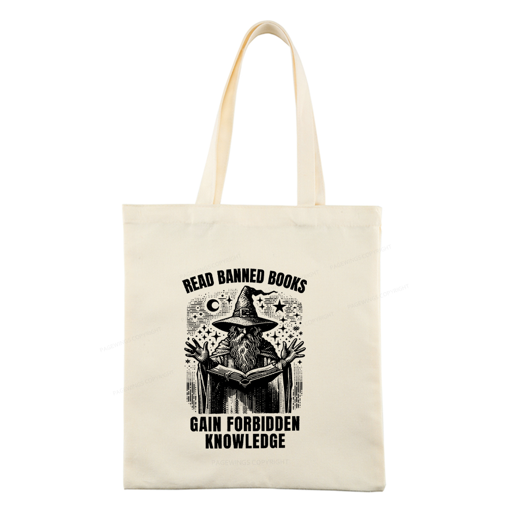 Pagewings Read Banned Books Gain Forbidden Knowledge Tote Bag