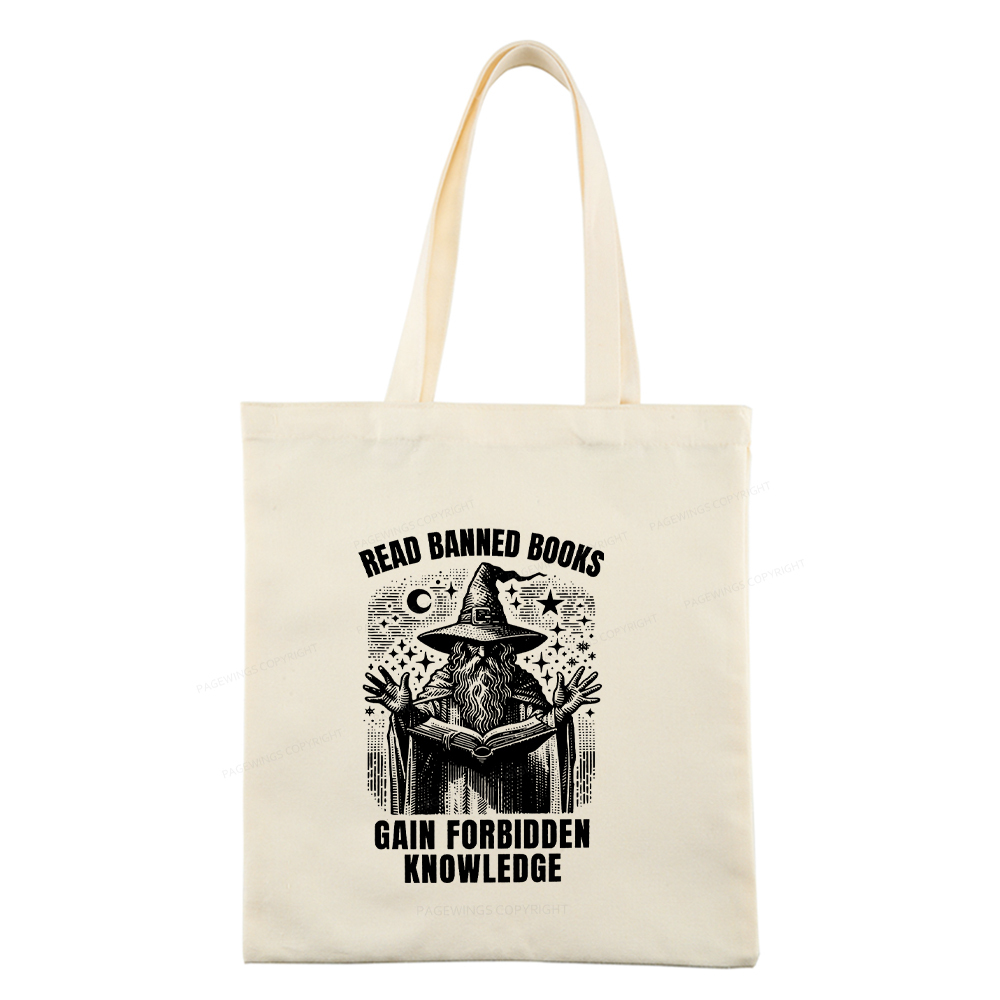 Pagewings Read Banned Books Gain Forbidden Knowledge Tote Bag