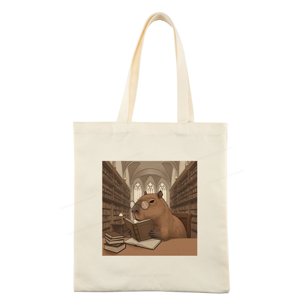 Pagewings The Reader Capybara Tote Bag