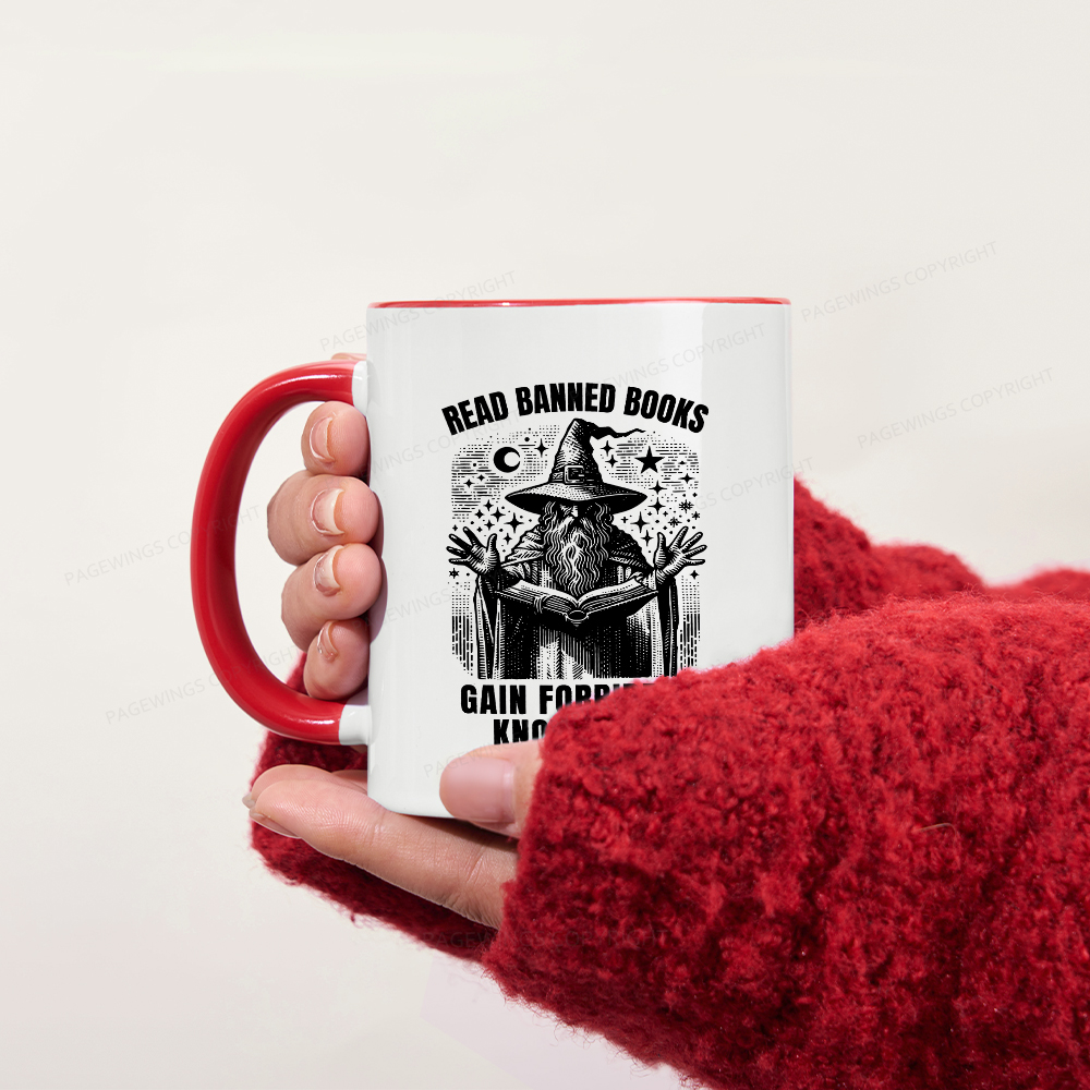 Pagewings Read Banned Books Gain Forbidden Knowledge Mug