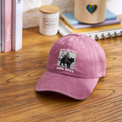 Pagewings Defend Your Local public library Washed Cap