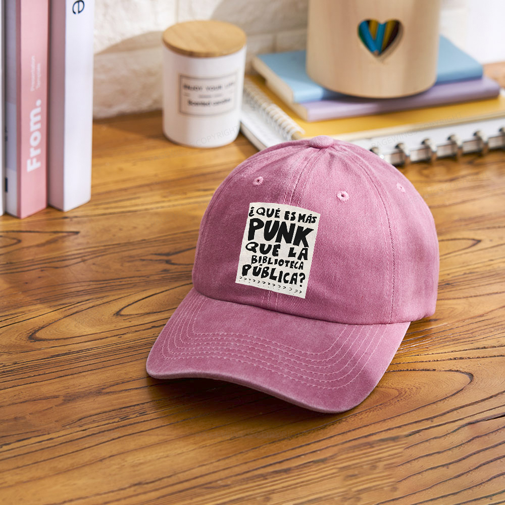 Pagewings What's More Punk Than The Public Library Washed Cap