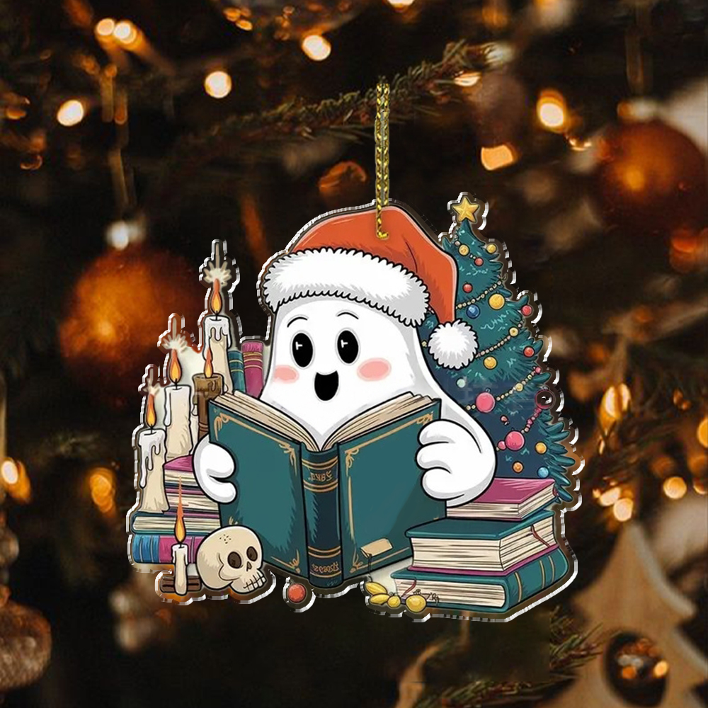 Pagewings Personalized Christmas Bookworm Girl Ornament