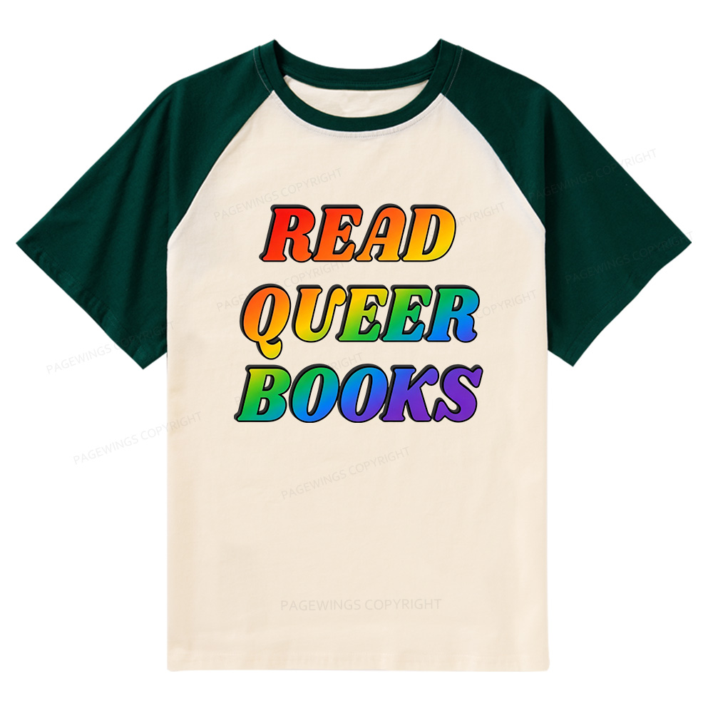 Pagewings Queer Books Raglan T-shirt