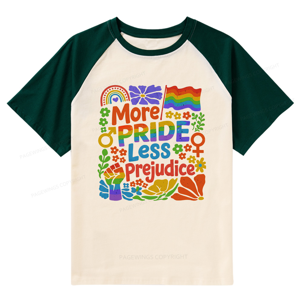 Pagewings More Pride Less Prejudice Raglan T-shirt