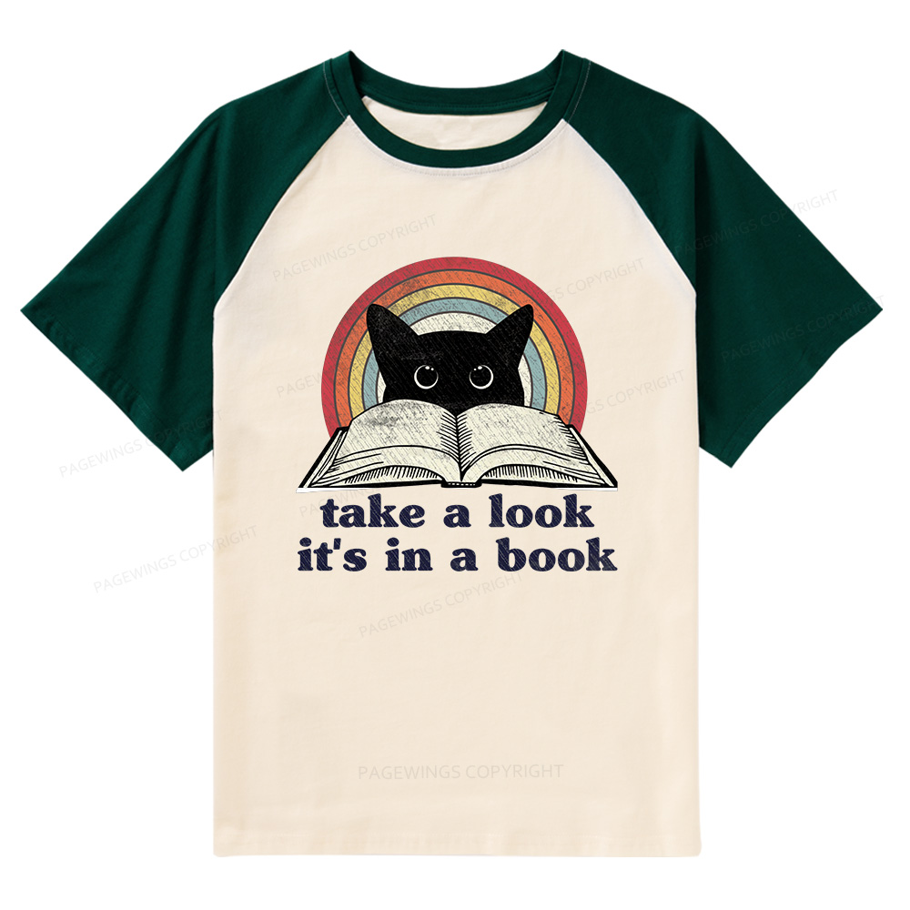 Pagewings Take A Look Its In A Book Raglan T-shirt