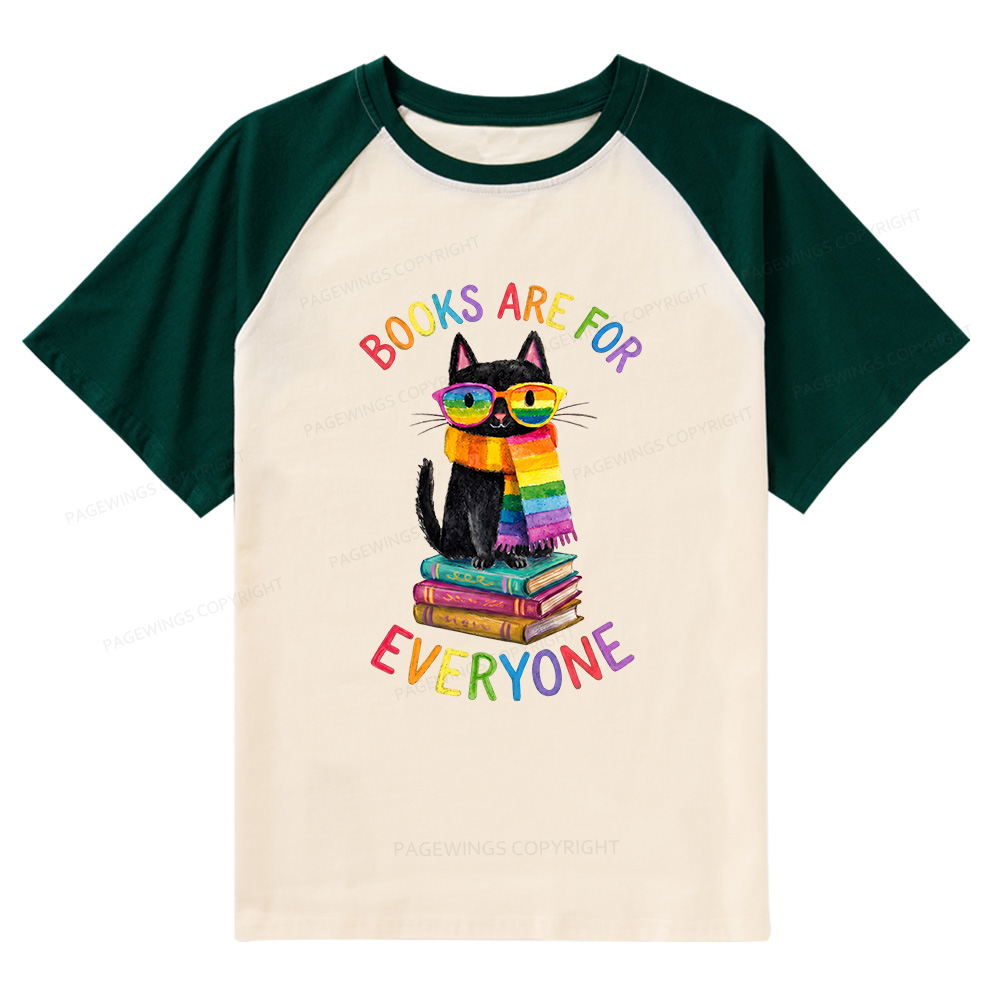 Pagewings Books Are For Everyone Raglan T-shirt