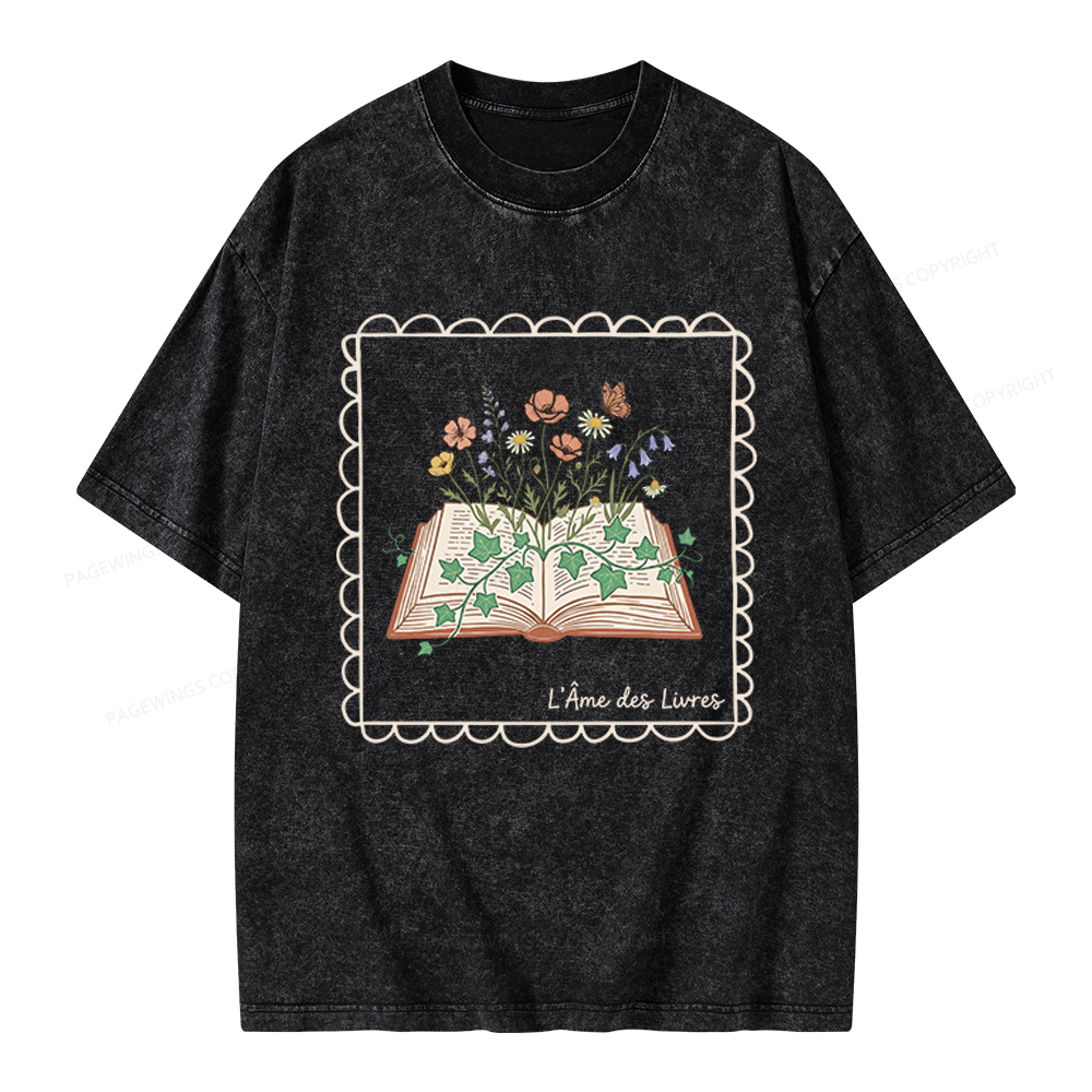Pagewings The Soul of Books Unisex Washed T-shirt