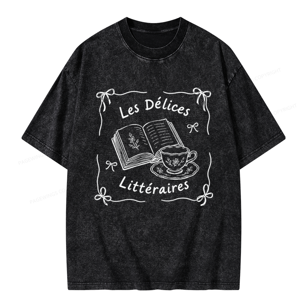 Pagewings Literary Delights Unisex Washed T-shirt