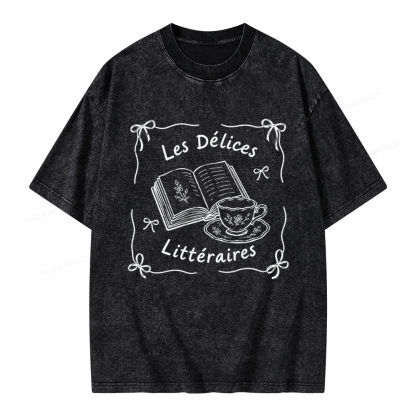 Pagewings Literary Delights Unisex Washed T-shirt