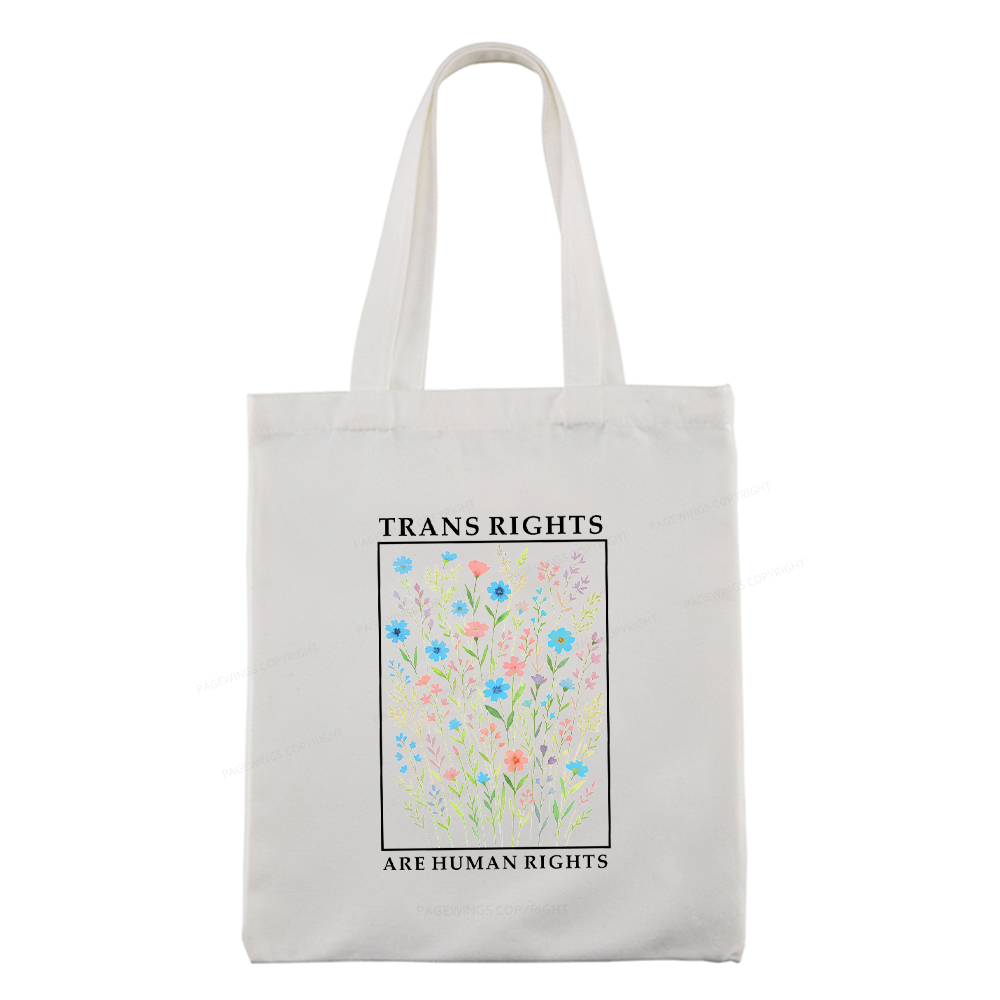 Pagewings Trans Rights Are Human Rights Tote Bag