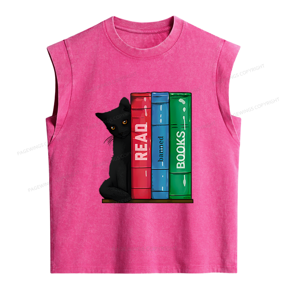 Pagewings Read Banned Books Women's Washed Tank Top