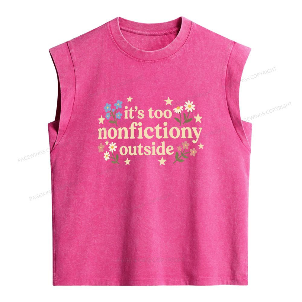 Pagewings Too Nonfictiony Outside Women's Washed Tank Top