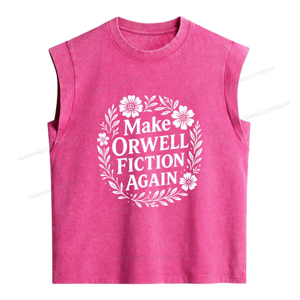 Pagewings Make Orwell Fiction Again Women's Washed Tank Top