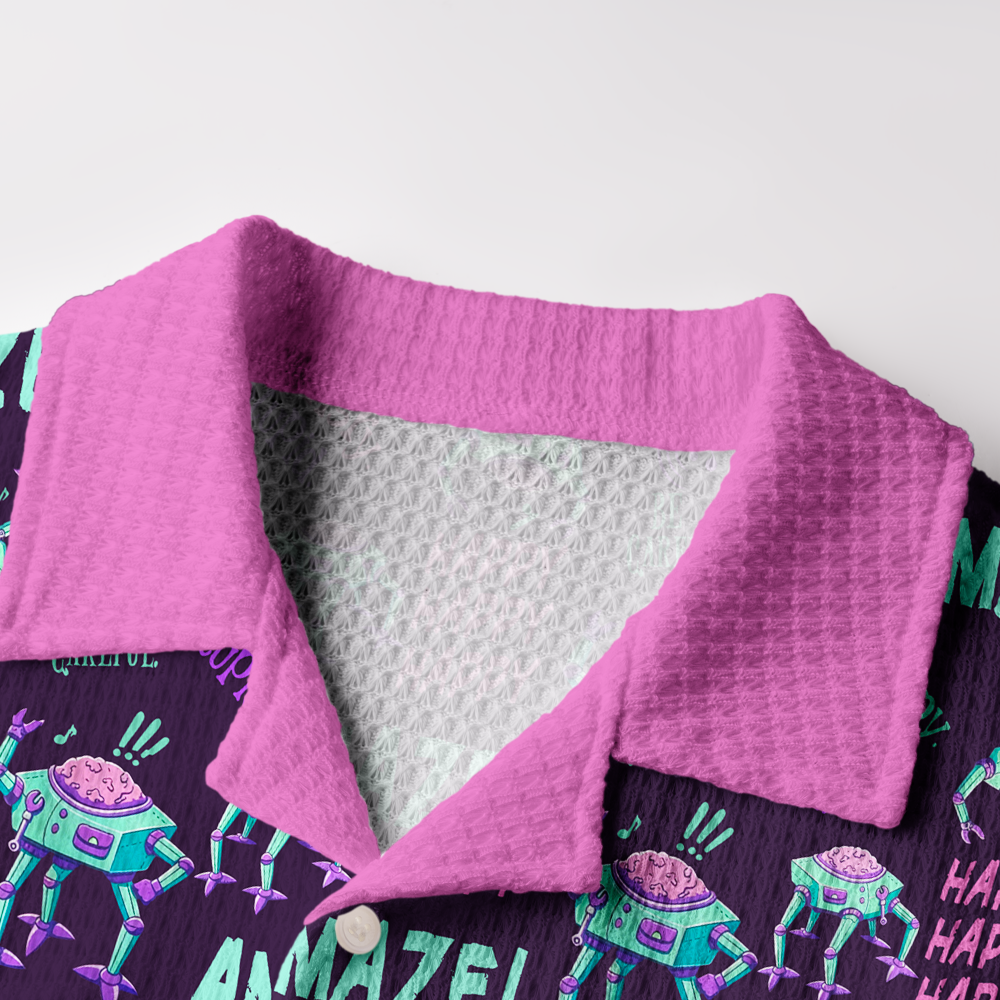Pagewings Sci Fi Reader Camp Collar Boxy Fit Unisex Crochet Shirt
