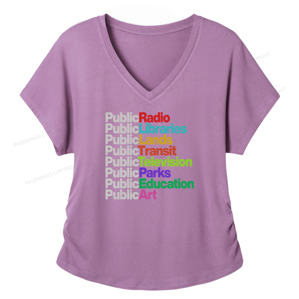 Pagewings Public Libraries Soft Women's Modal V-neck T-shirt