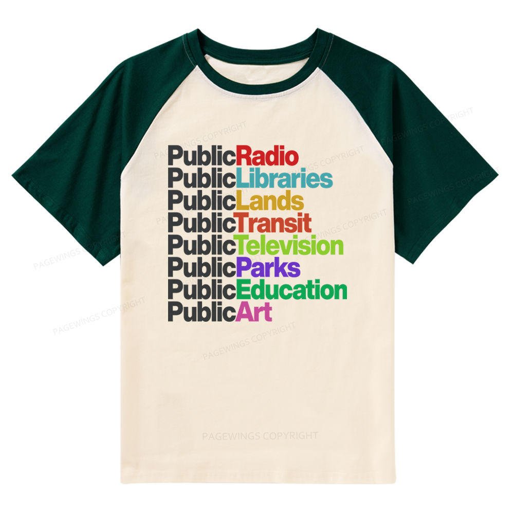 Pagewings Public Libraries Raglan T-shirt