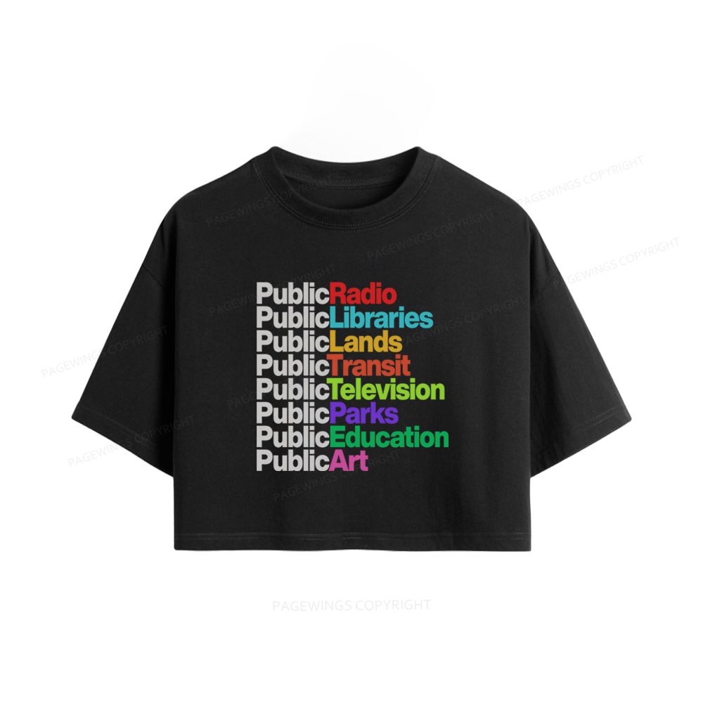 Pagewings Public Libraries Women Crop Tops
