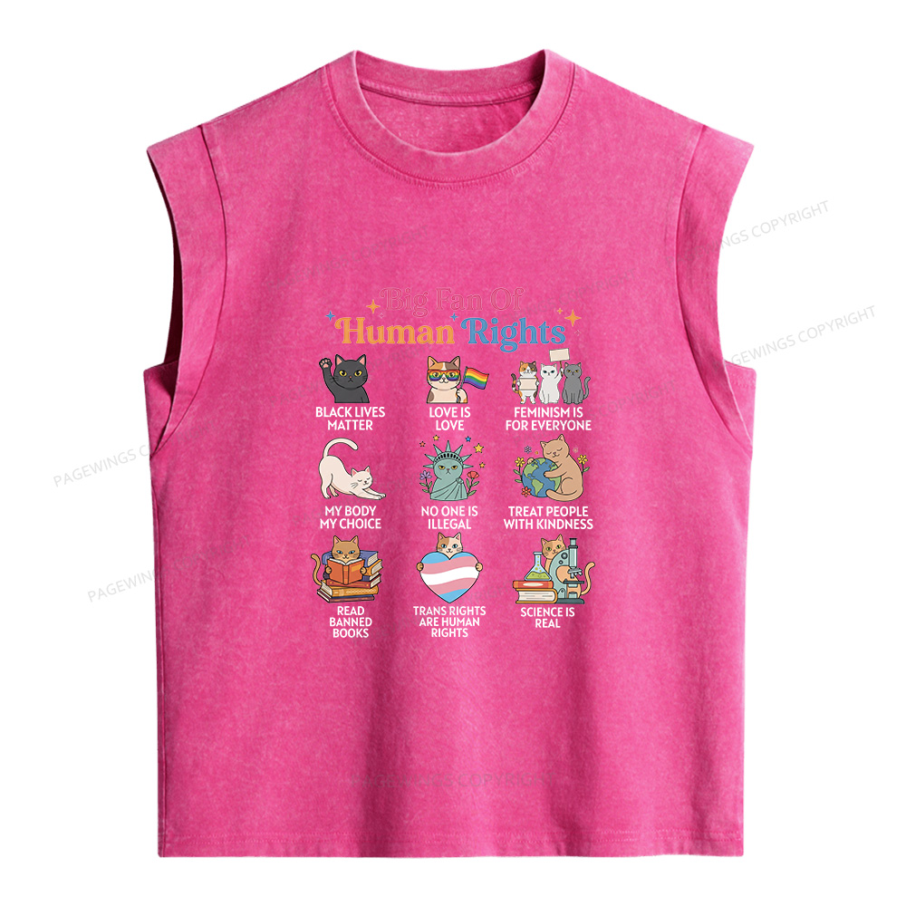 Pagewings Big Fan Of Human Rights Women's Washed Tank Top