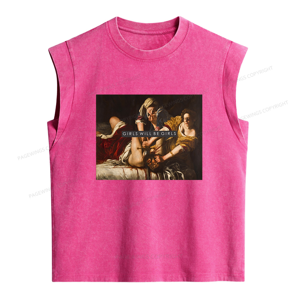 Pagewings Girls Will Be Girls Women's Washed Tank Top