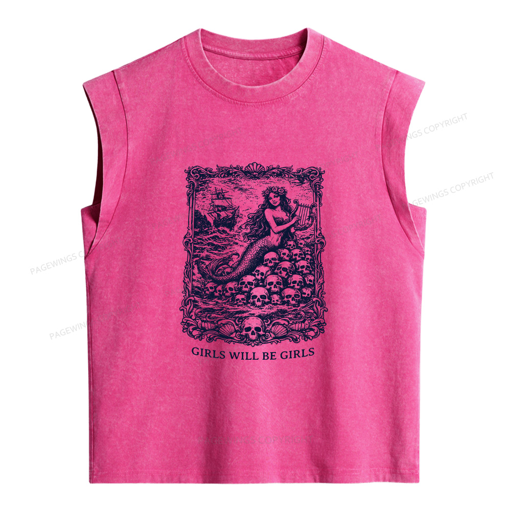 Pagewings Girls Will Be Girls Women's Washed Tank Top