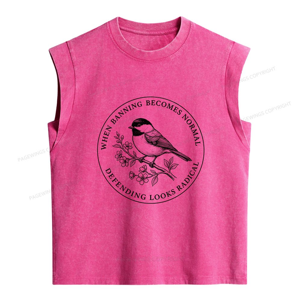 Pagewings Banned Books Women's Washed Tank Top