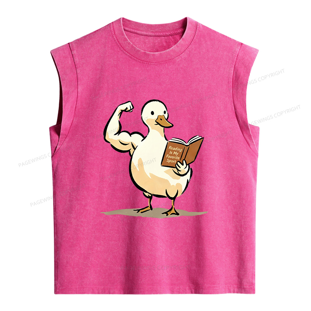 Pagewings Reading is My Favorite Sport Women's Washed Tank Top