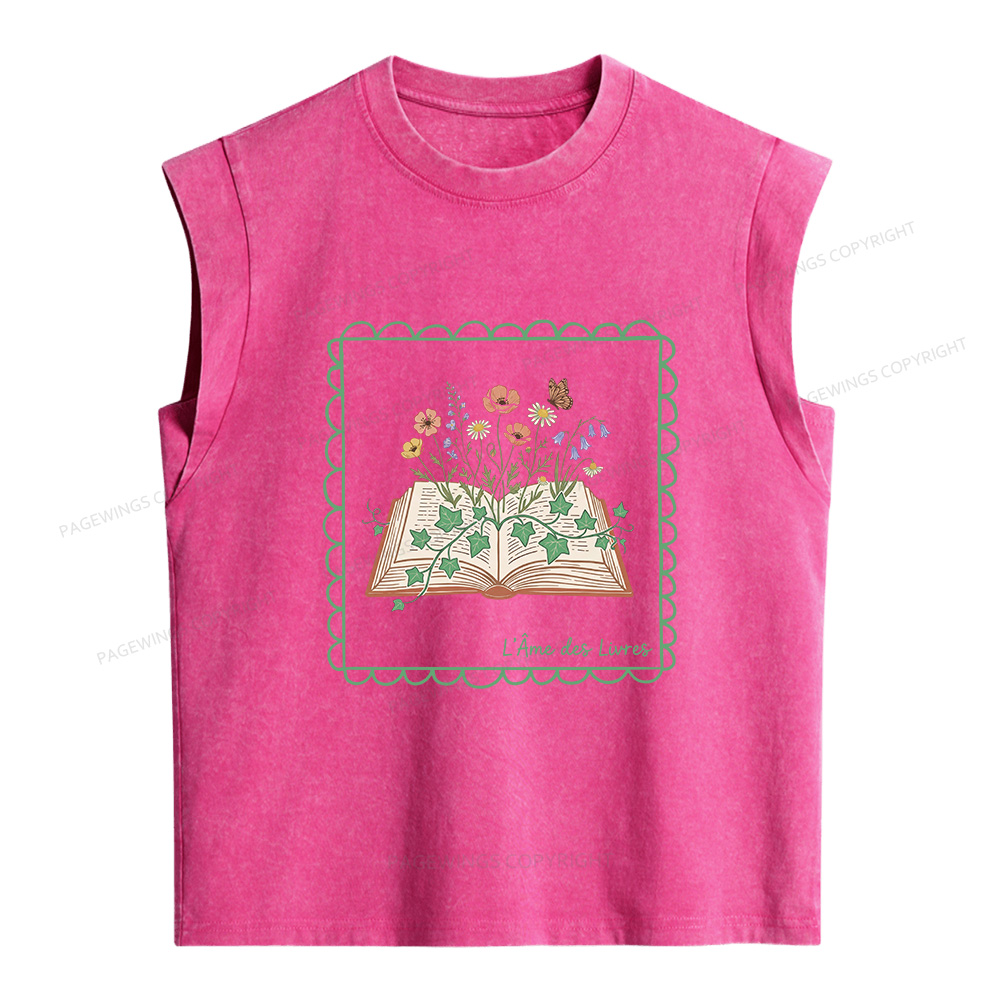 Pagewings The Soul of Books Women's Washed Tank Top