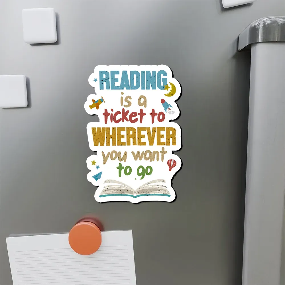 Pagewings Reading Is A Ticket Fridge Magnet