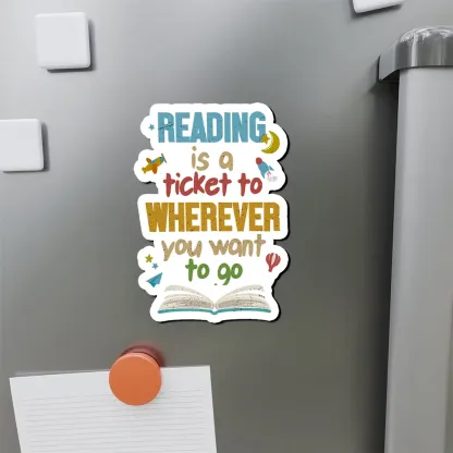 Pagewings Reading Is A Ticket Fridge Magnet