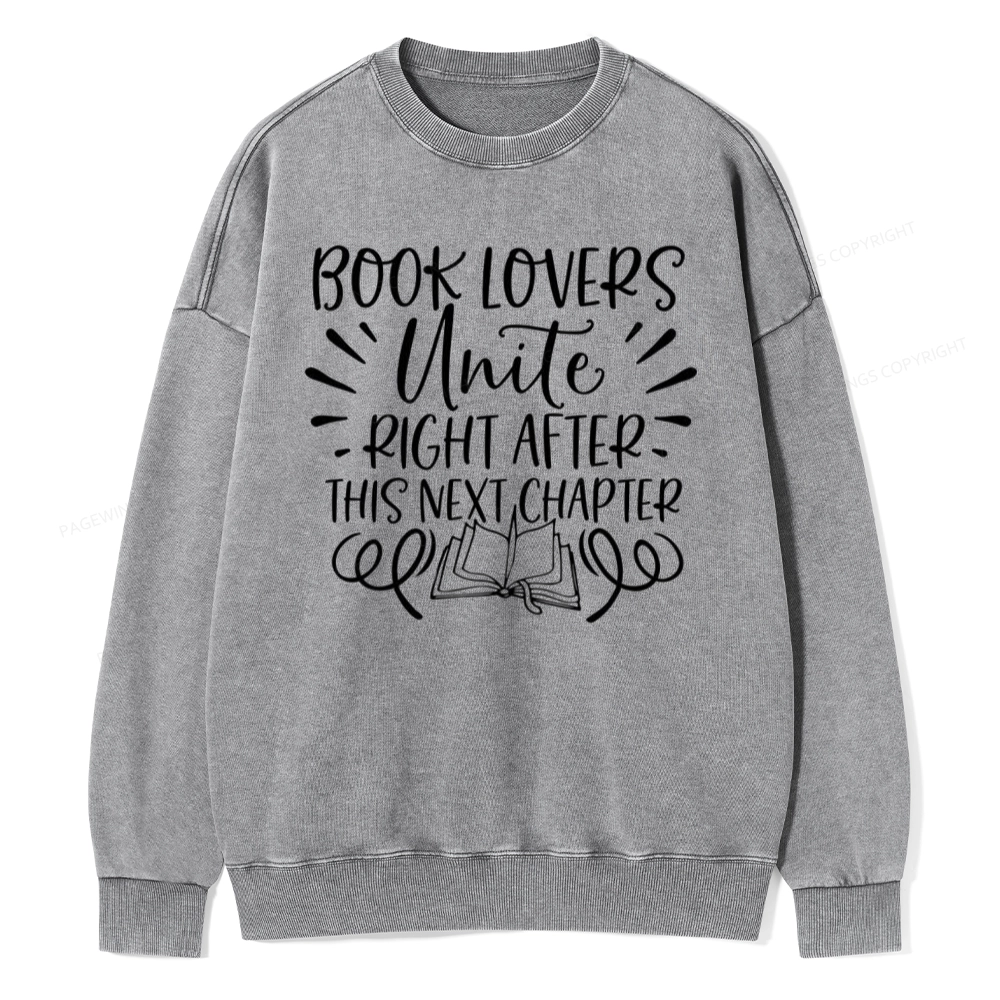 Pagewings Book Lovers Unite Unisex Washed Sweatshirt
