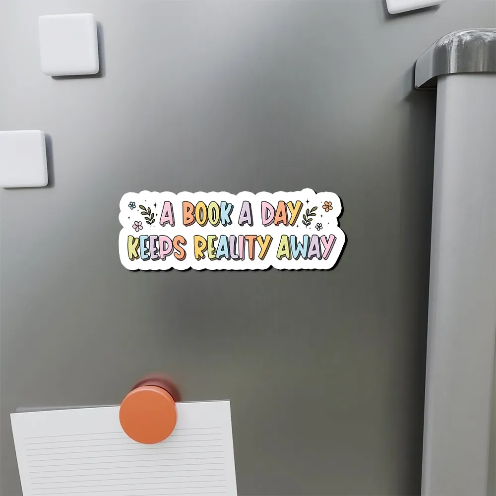 Pagewings A Book A Day Keeps Reality Away Fridge Magnet
