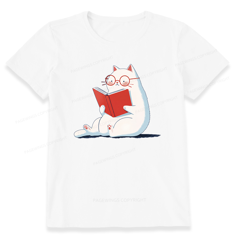 Pagewings Cat Reading Book Unisex Classic T-shirt