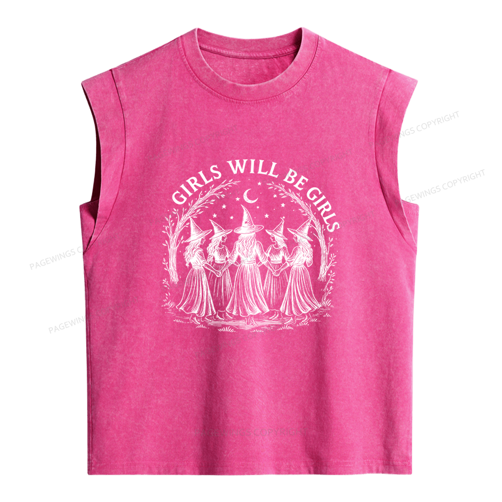Pagewings Girls Will Be Girls Women's Washed Tank Top