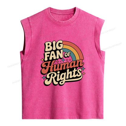 Pagewings Big Fan of Human Rights Women's Washed Tank Top