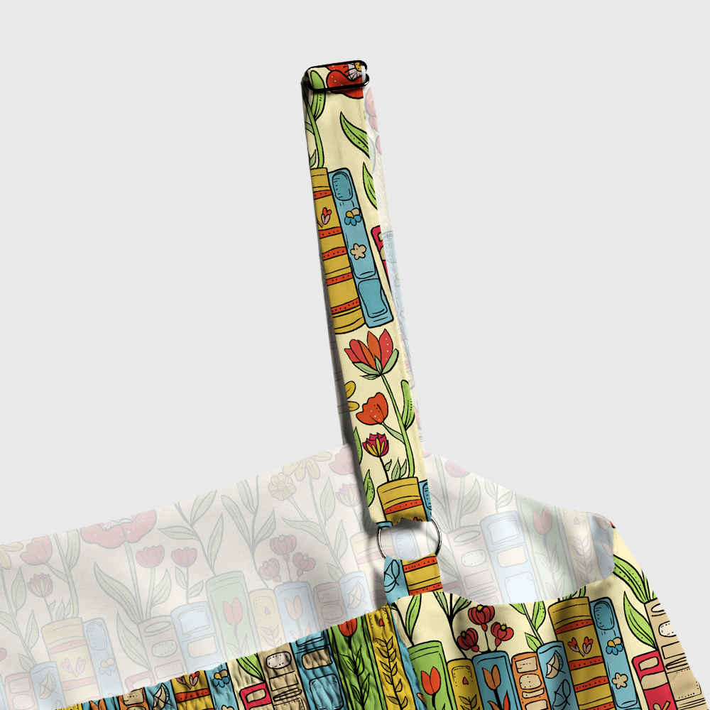 Pagewings Square Neck Book Bloom Maxi Dress