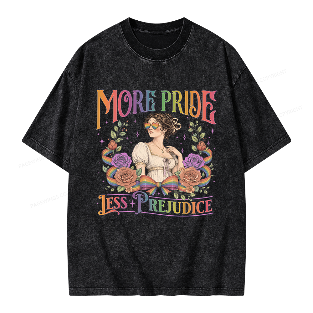 Pagewings More Pride Less Prejudice Unisex Washed T-shirt