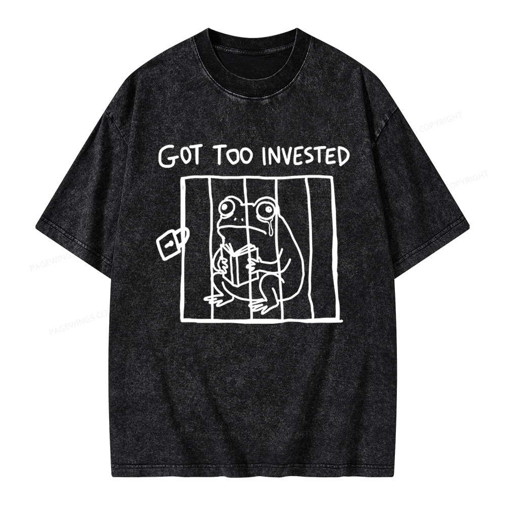 Pagewings Got Too Invested Unisex Washed T-shirt